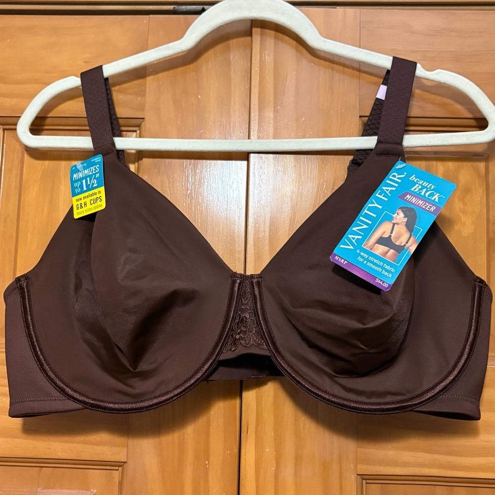 Vanity Fair Brown Full Coverage Minimizer Bra 42D NWT